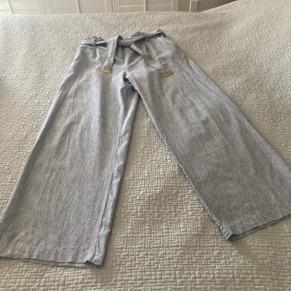 Michael Kors wide-legged pants with tie belt.